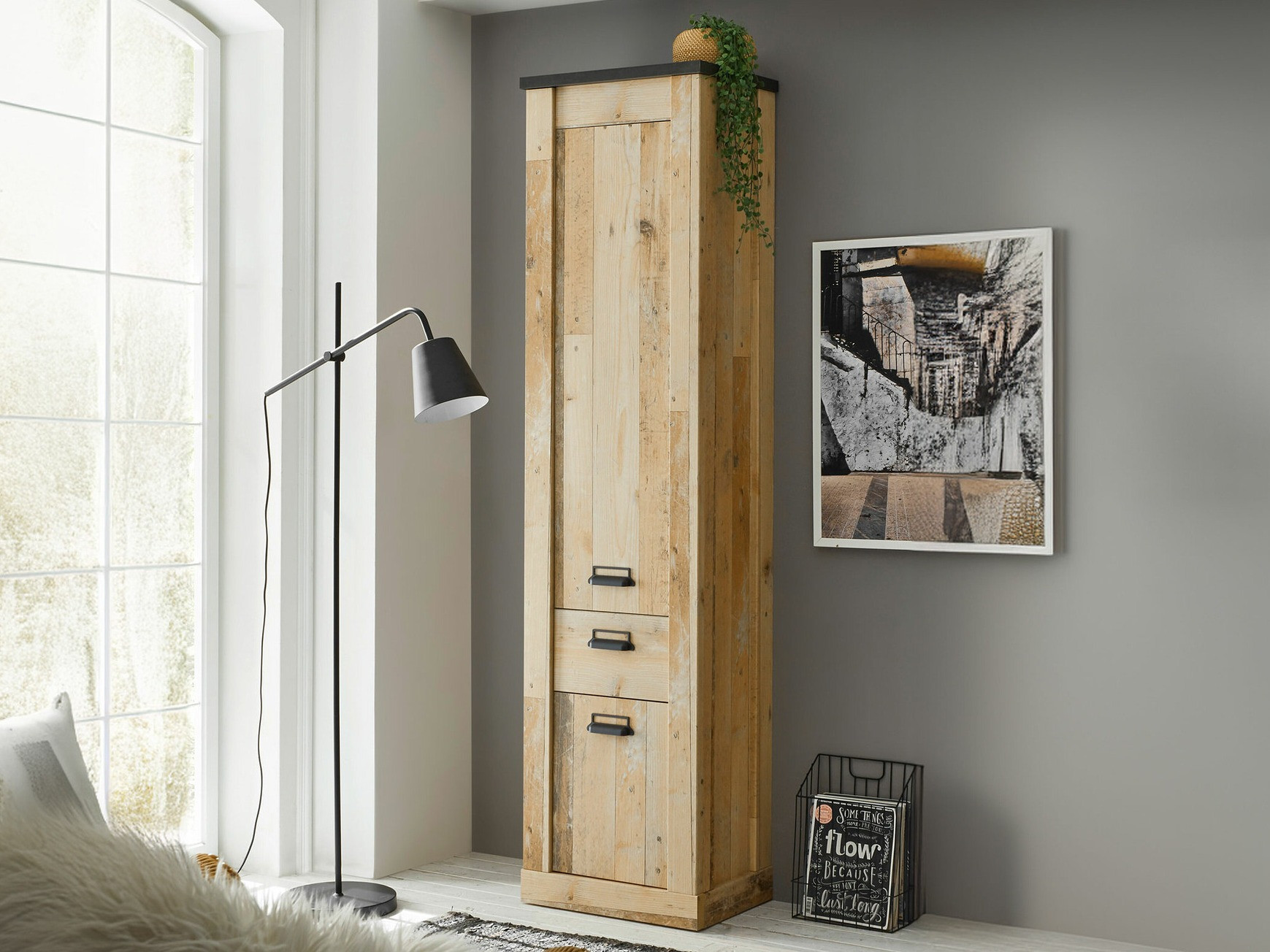 Етажерка Cirtale 115 (Антрацит + Отлежало дърво)