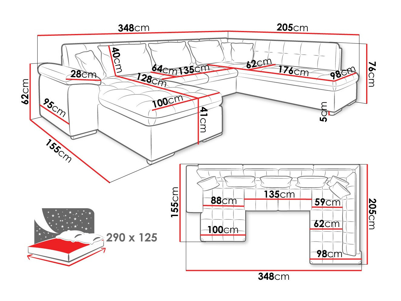 Ъглов диван Comfivo 180 (Baloo 2074)