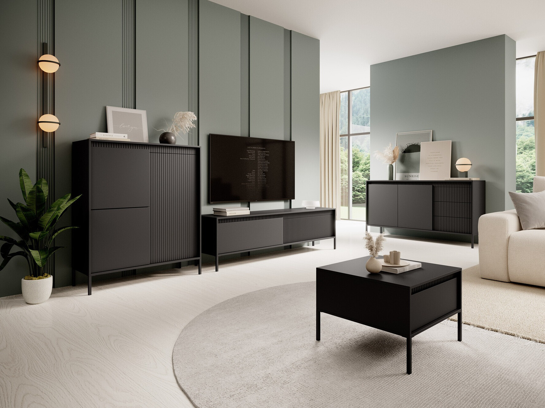 ТВ шкаф Romfele 104 (Черен)