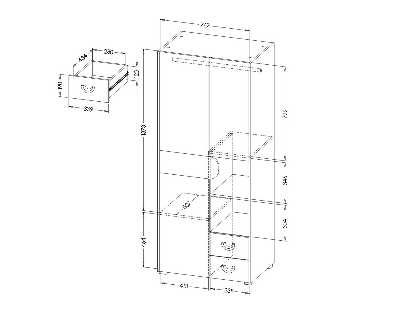 Гардероб Lomteo 100