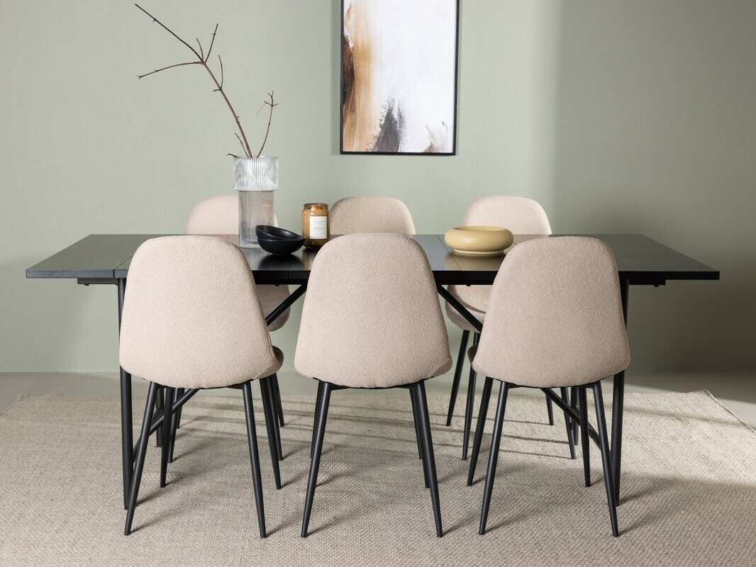 Маса и столове за трапезария Dallas 3964 (Бежов + Черен)