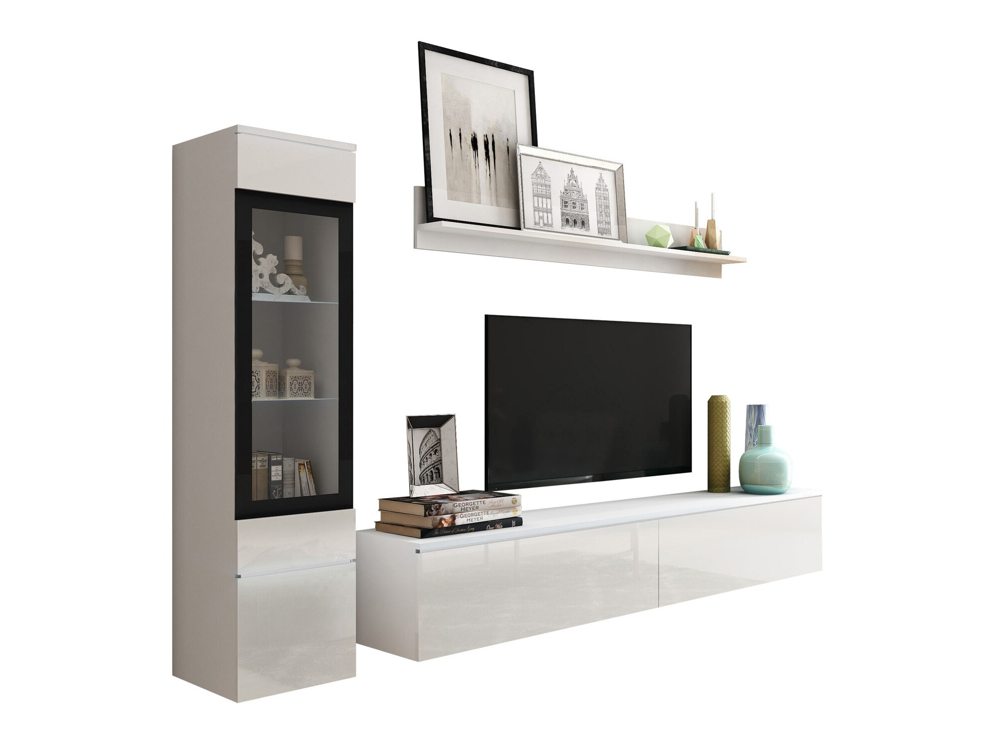 Комплект за хол Sarasota 125 (Бял + Бял гланц)