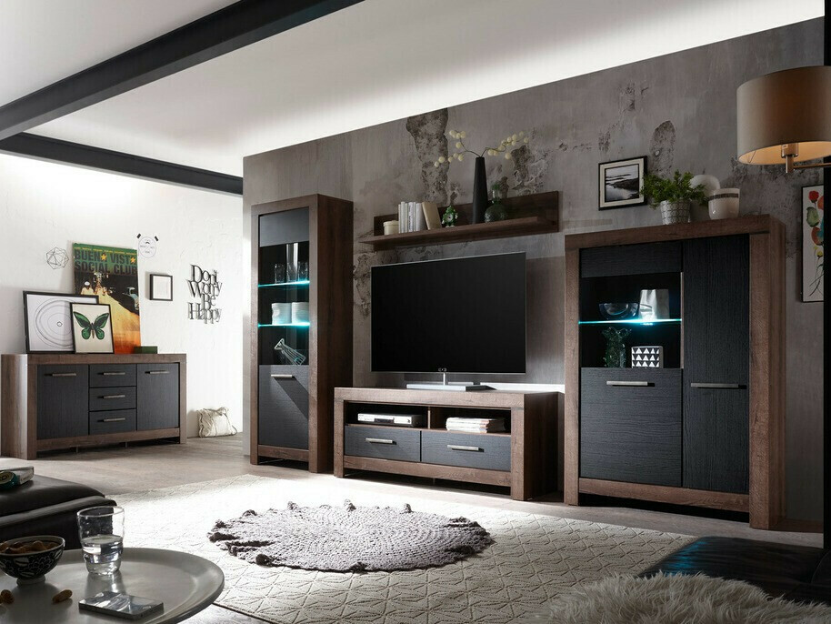 Комплект за хол Dunfelu 105 (Манастирски дъб + черен дъб)