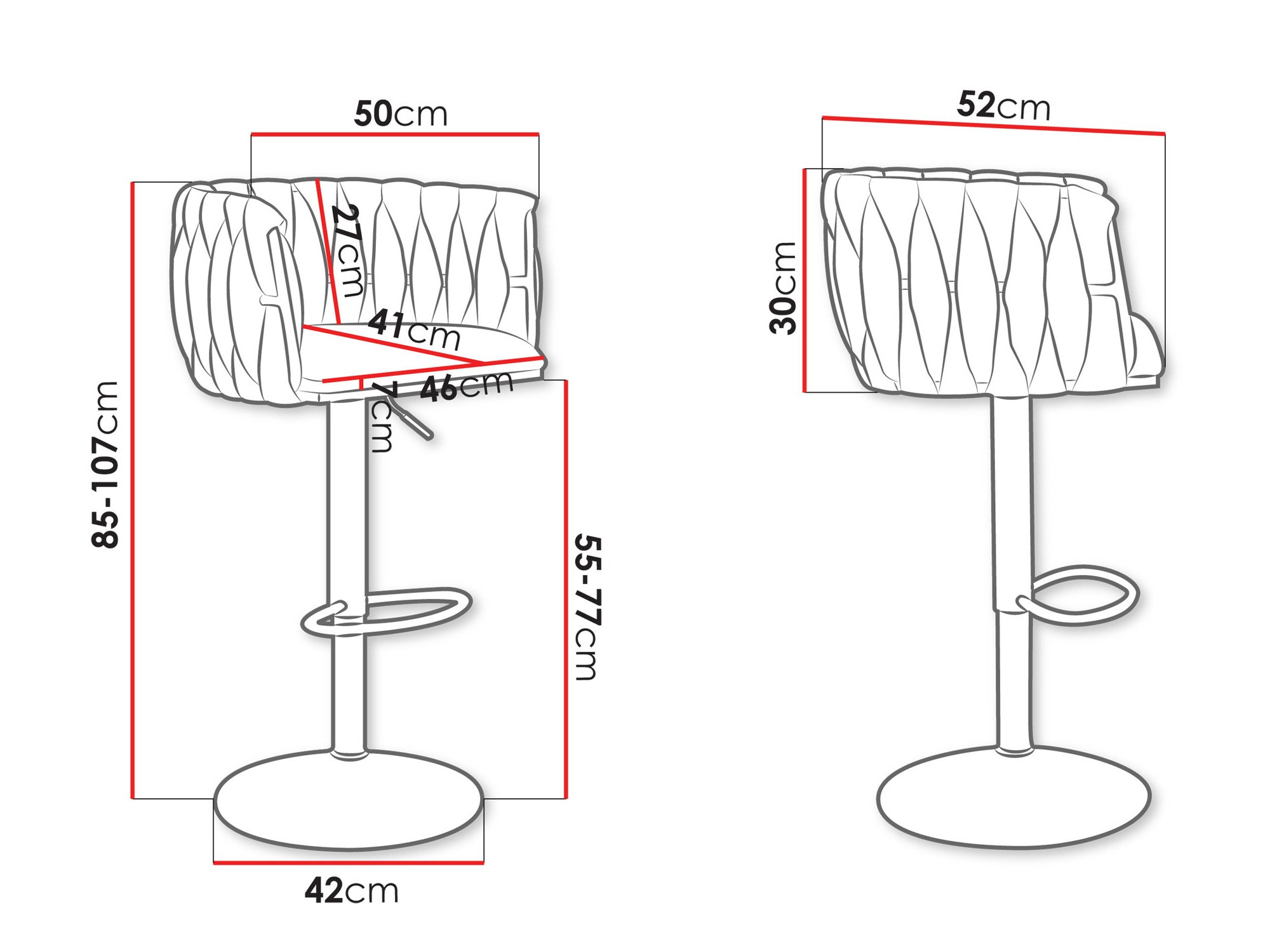 Бар стол Comfivo Hilaritas IV (Златно + Сив)