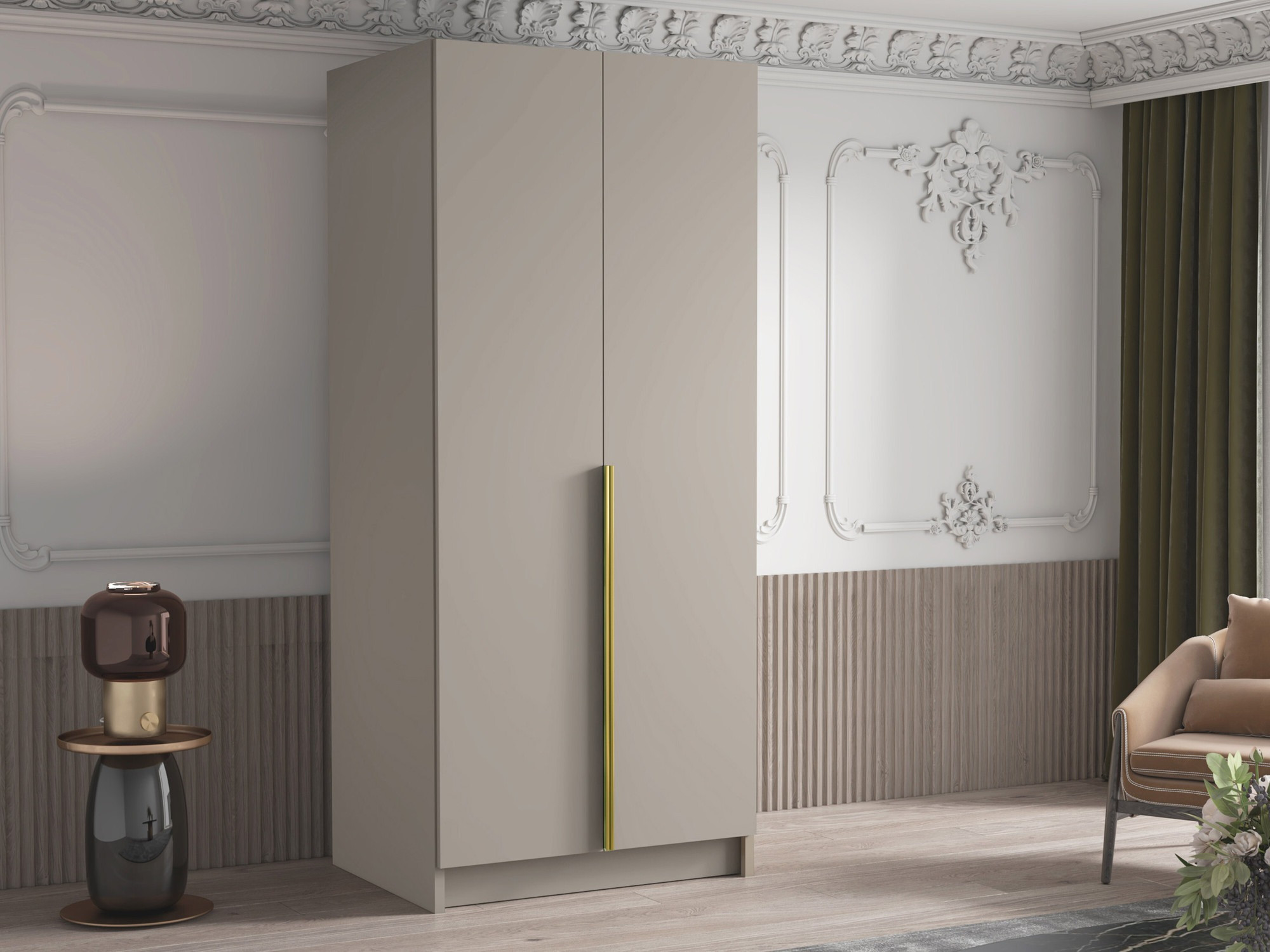 Гардероб Closico 195 (Кашмир + Златно)