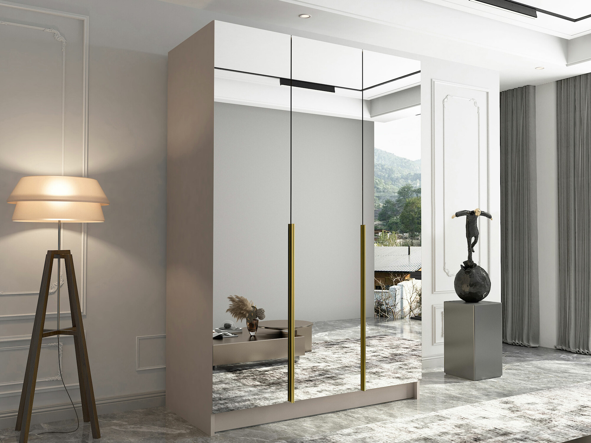 Гардероб Closico 196 (Кашмир + Златно)