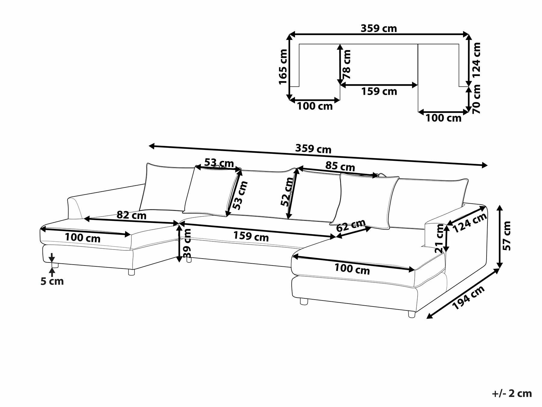 Ъглов диван Berwyn 1665 (Бежов)