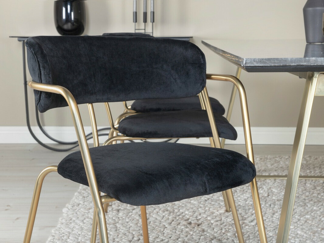 Стол Dallas 108 (Черен + Месинг)