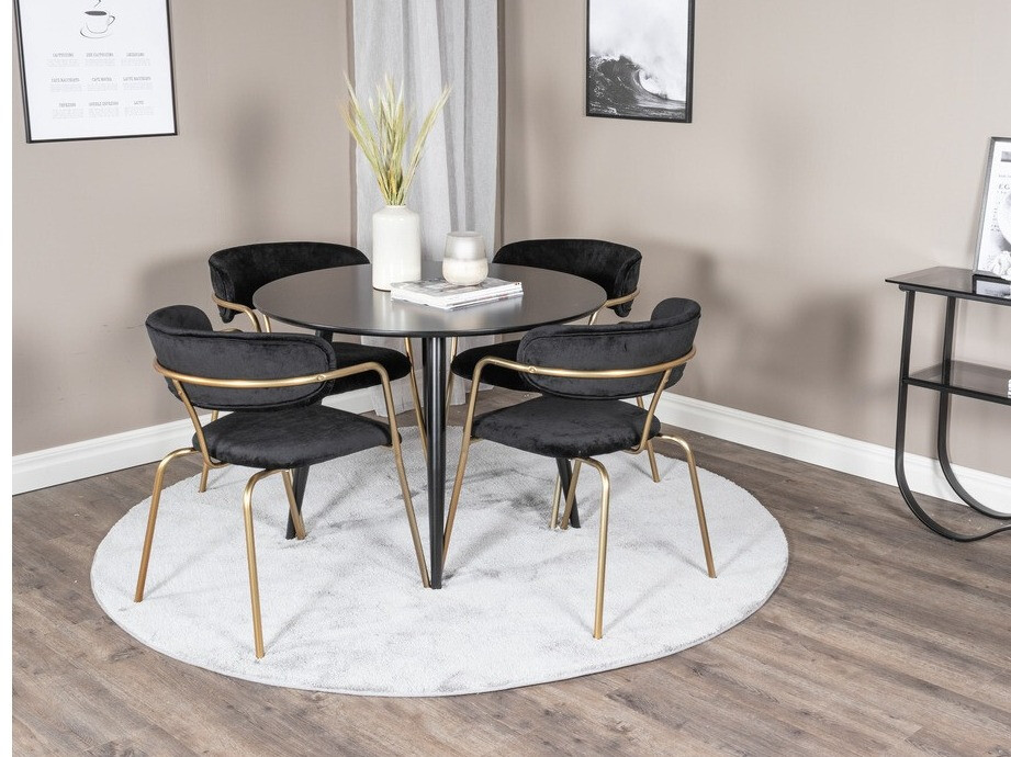 Стол Dallas 108 (Черен + Месинг)