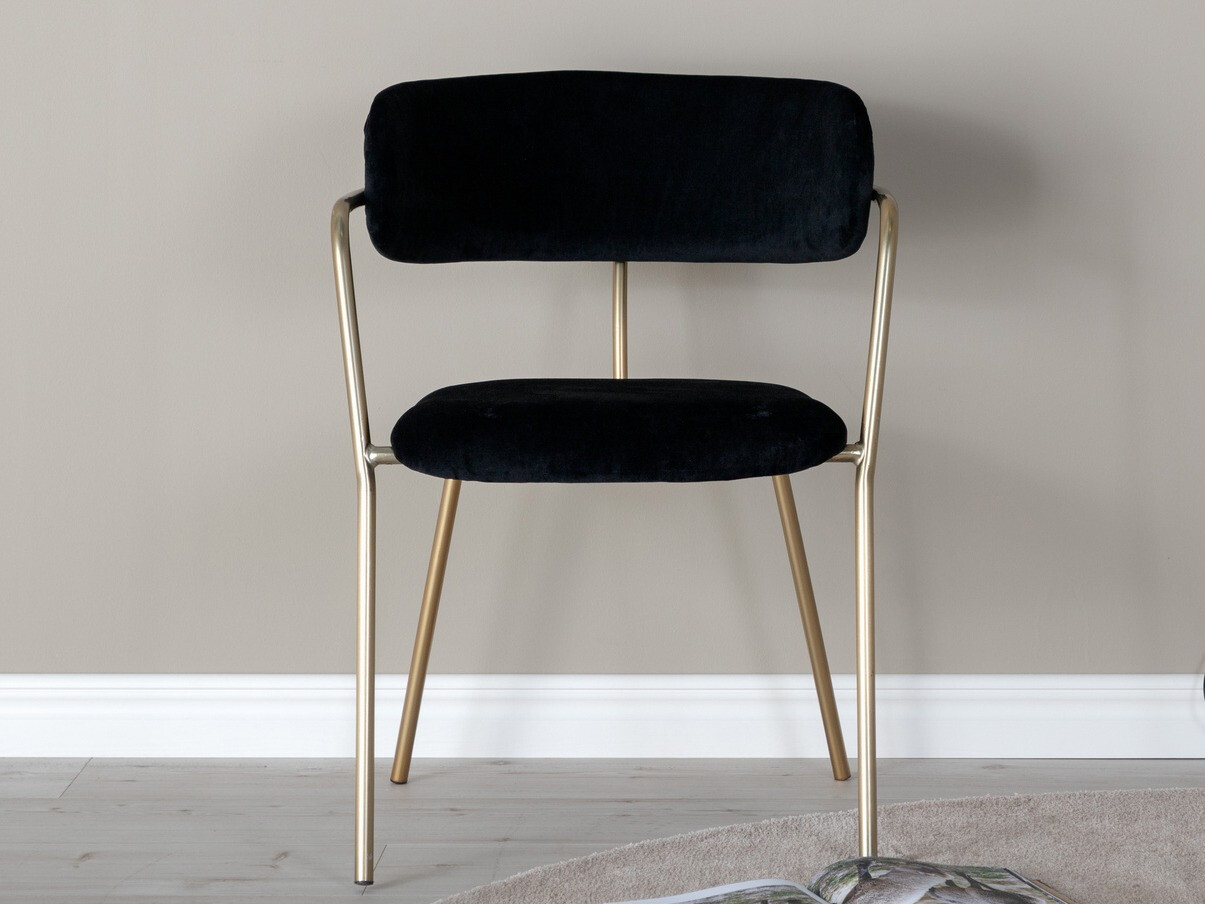 Стол Dallas 108 (Черен + Месинг)