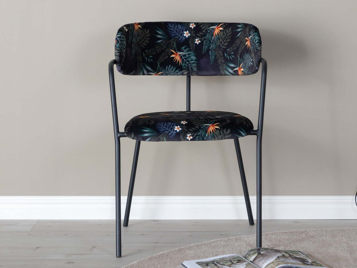 Стол Dallas 108 (Флорален модел + Черен)