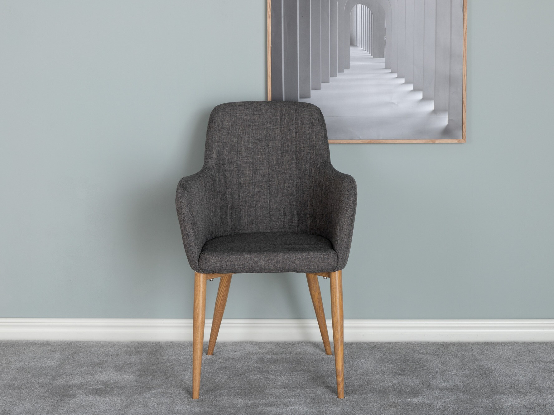 Стол Dallas 158 (Тъмно сив + Кафяв)