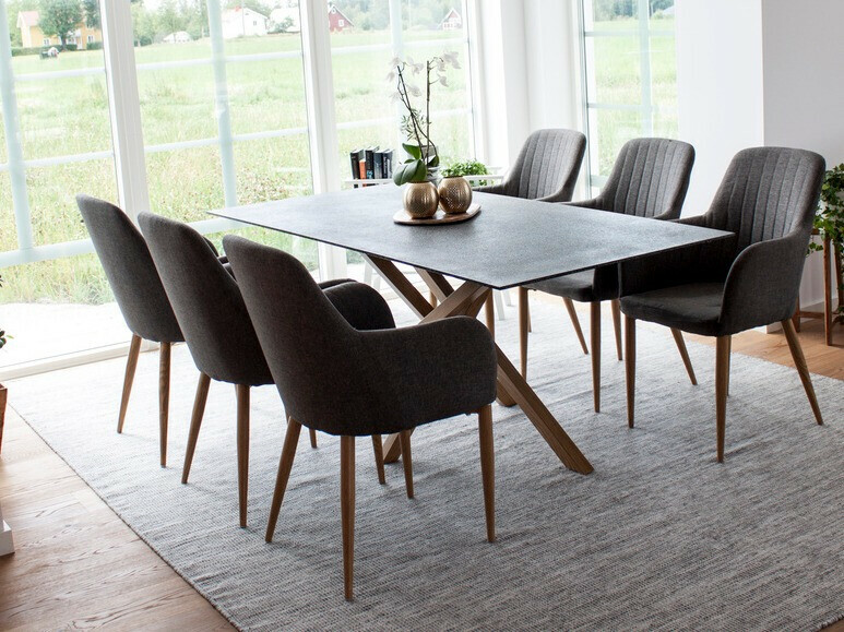 Стол Dallas 158 (Тъмно сив + Кафяв)