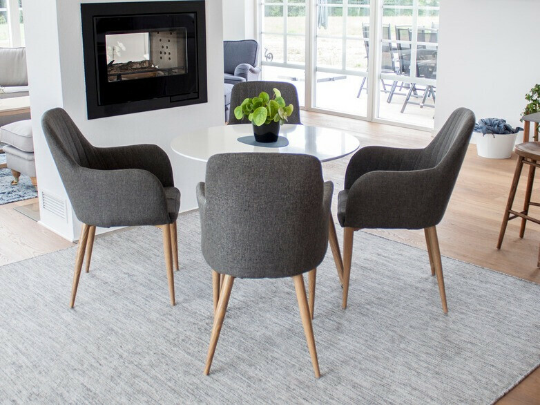 Стол Dallas 158 (Тъмно сив + Кафяв)