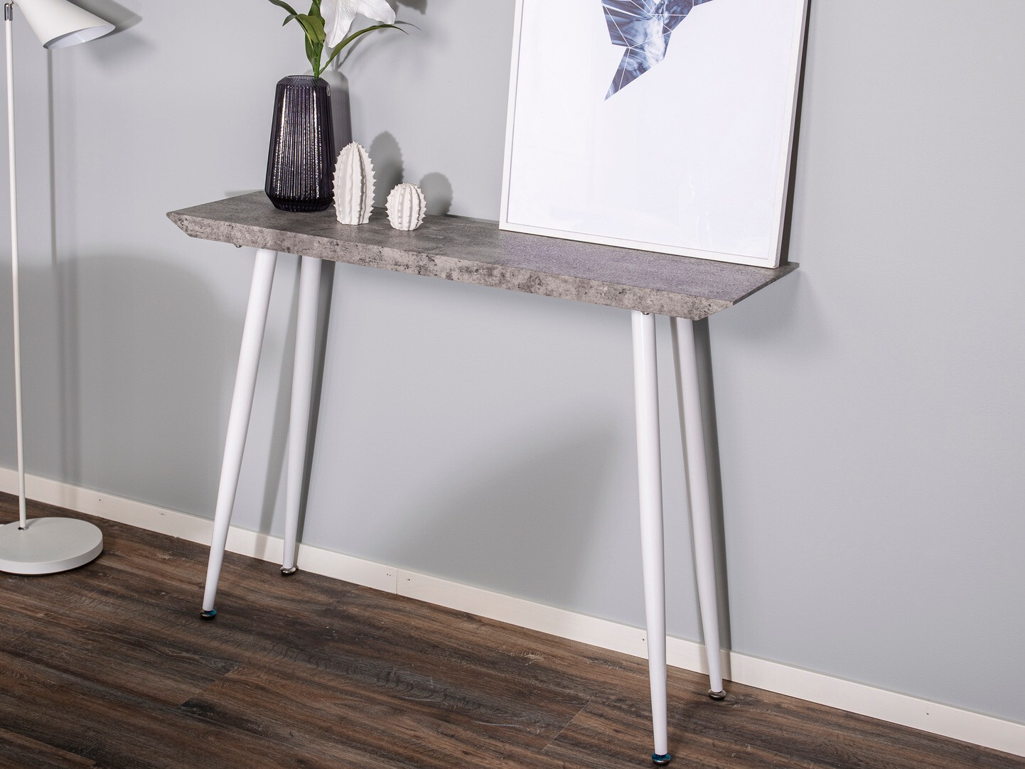 Конзолна маса Dallas 226 (Бетон + Бял)