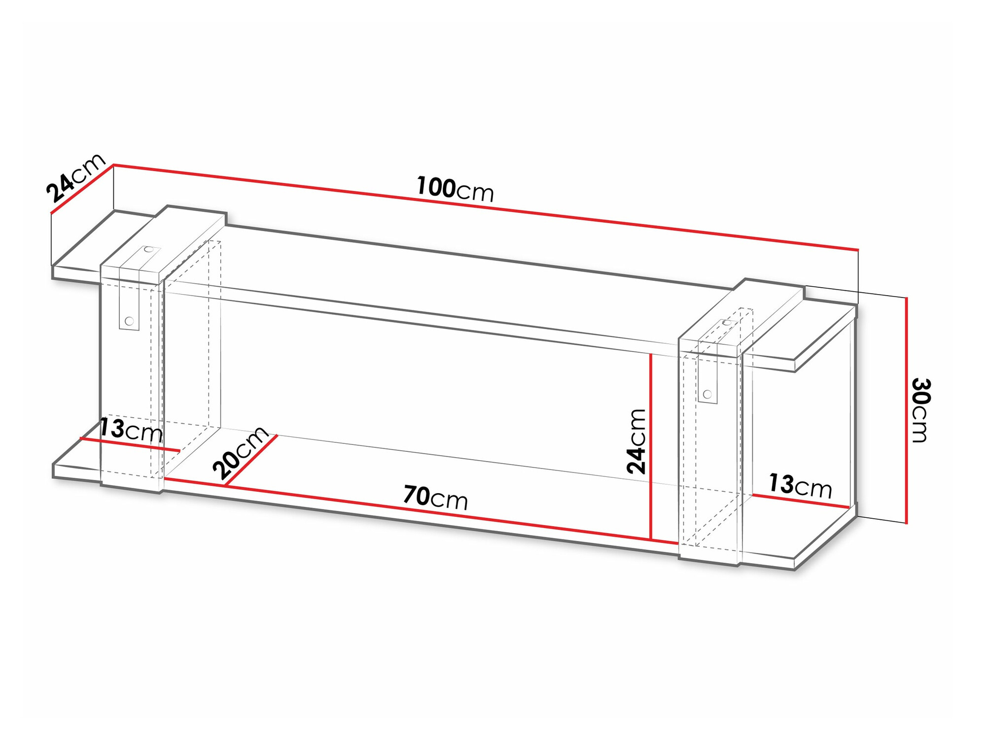 Стенна етажерка Domdele 107
