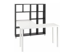 Ъглово офис бюро Denton 186 (Бял + Бетон)