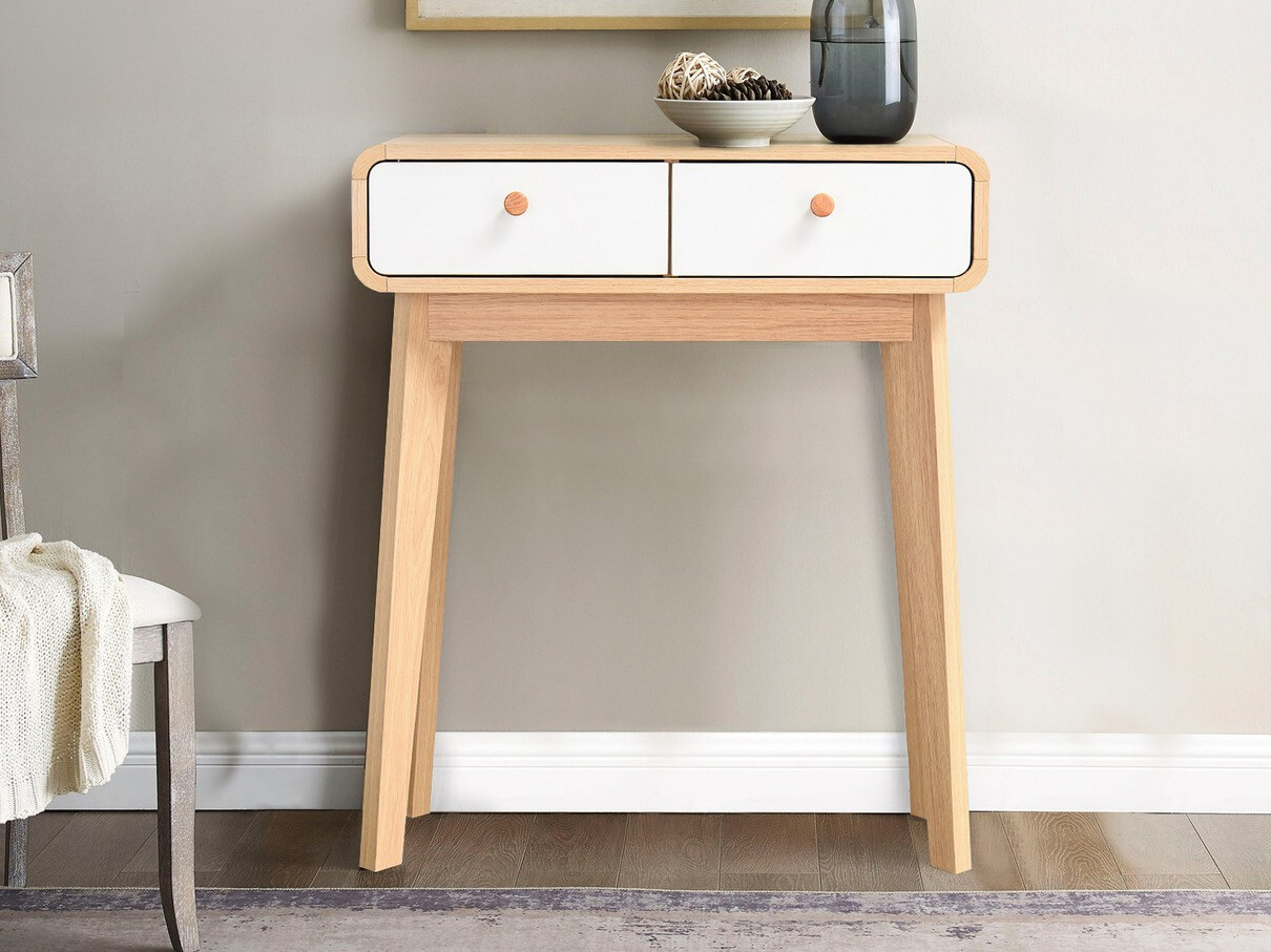 Конзолна маса Elbtena 106 (Дъб + Бял)