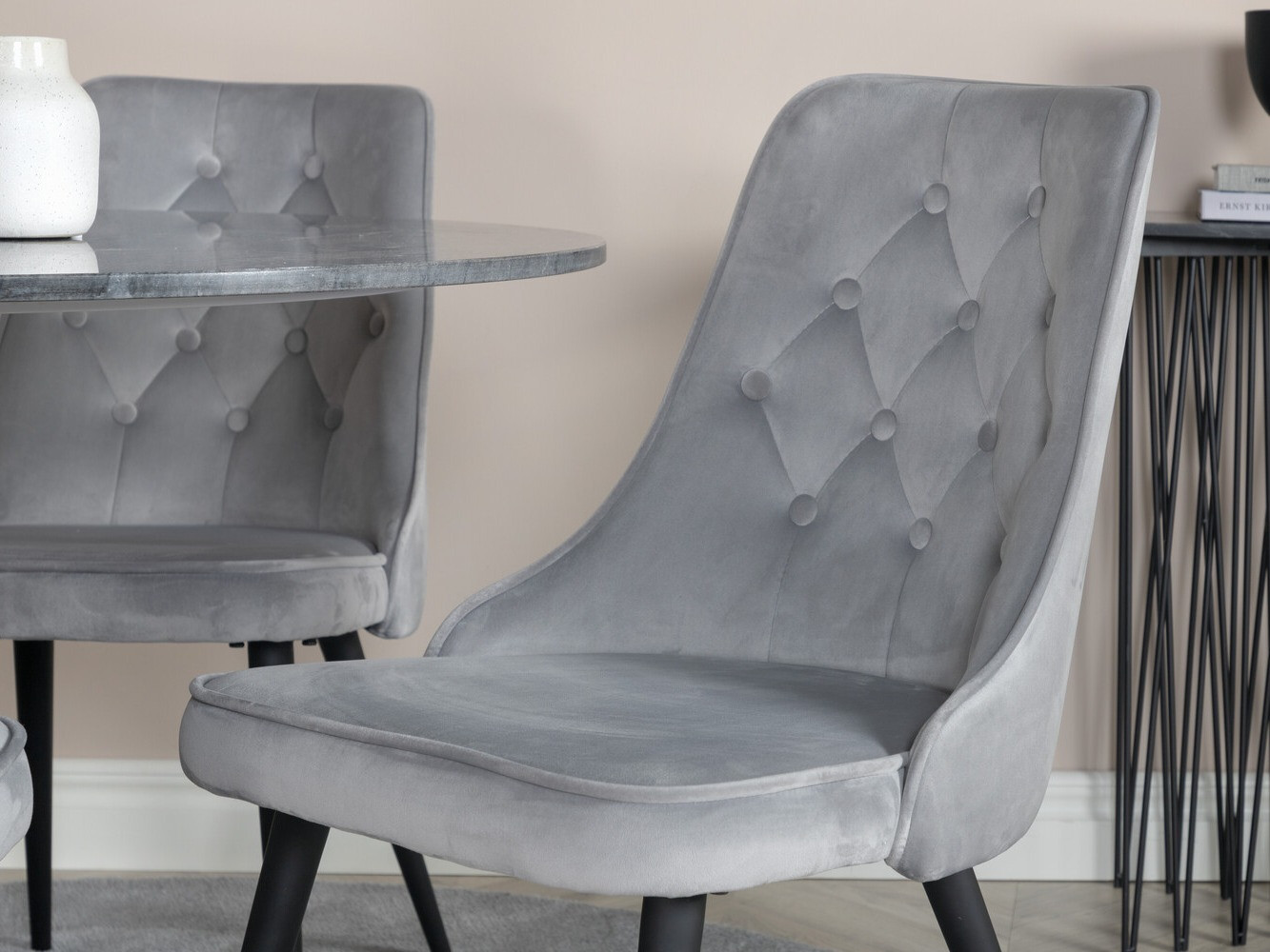 Маса и столове за трапезария Dallas 2671 (Сив + Черен)