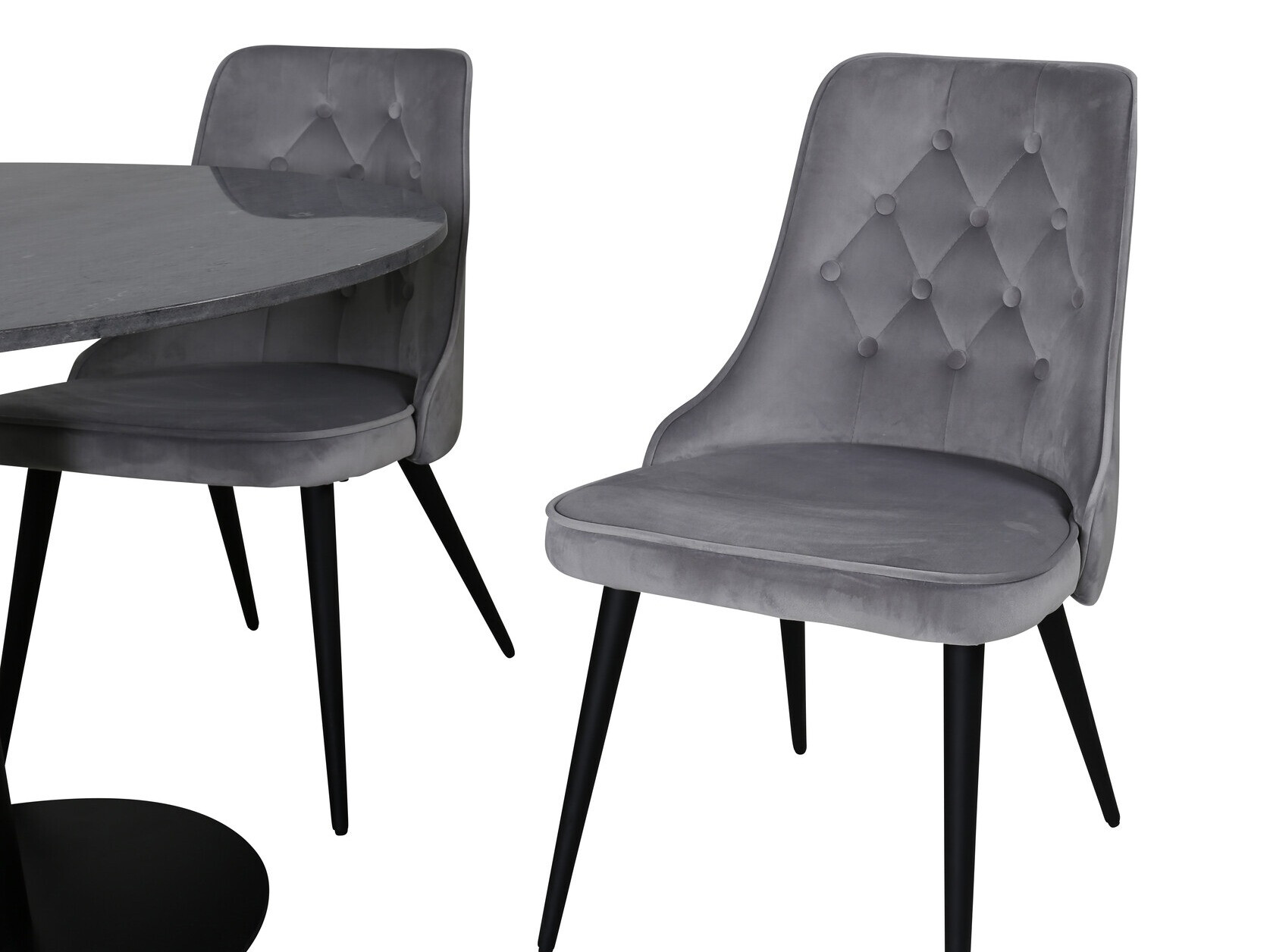 Маса и столове за трапезария Dallas 2671 (Сив + Черен)