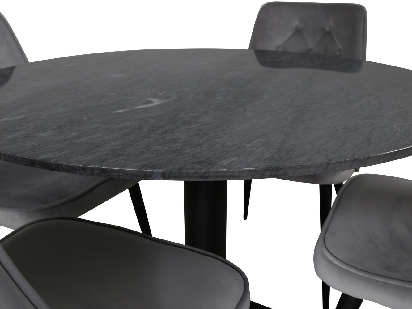 Маса и столове за трапезария Dallas 2671 (Сив + Черен)