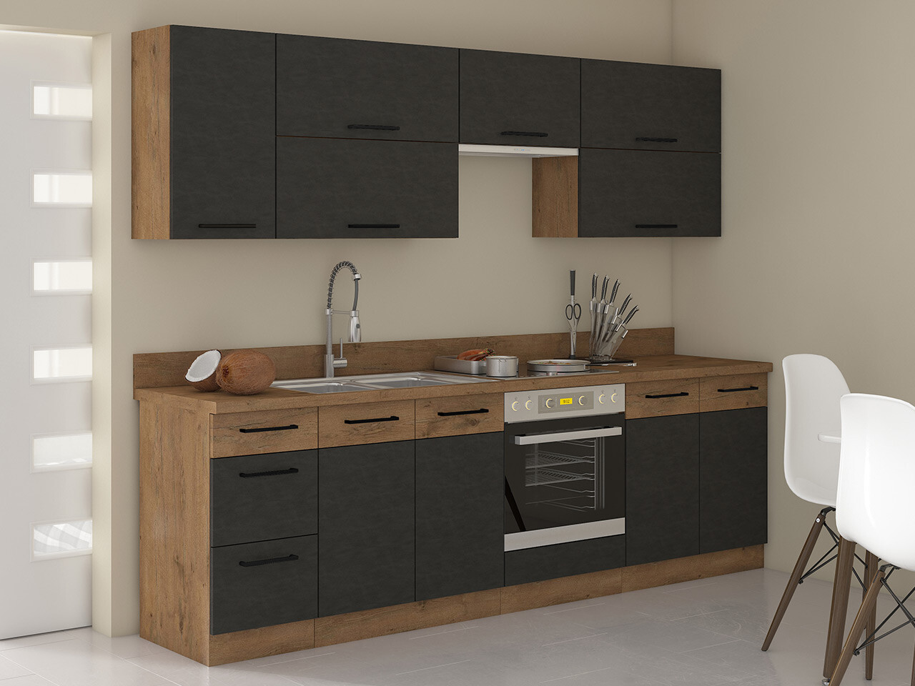 Модулен кухненски комплект Wood Grey 135