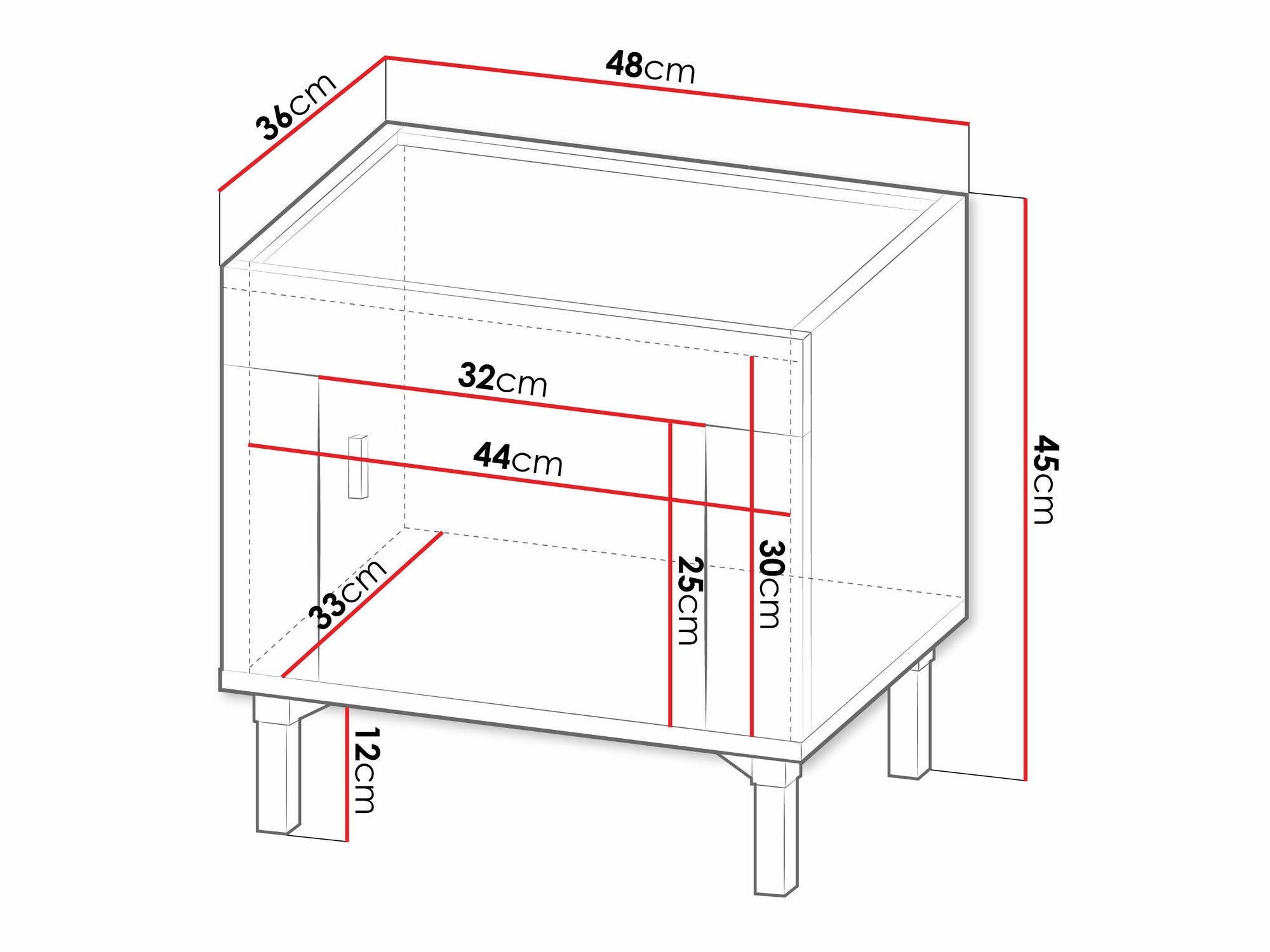 Нощно шкафче Mormavu 109 (Матов бял)