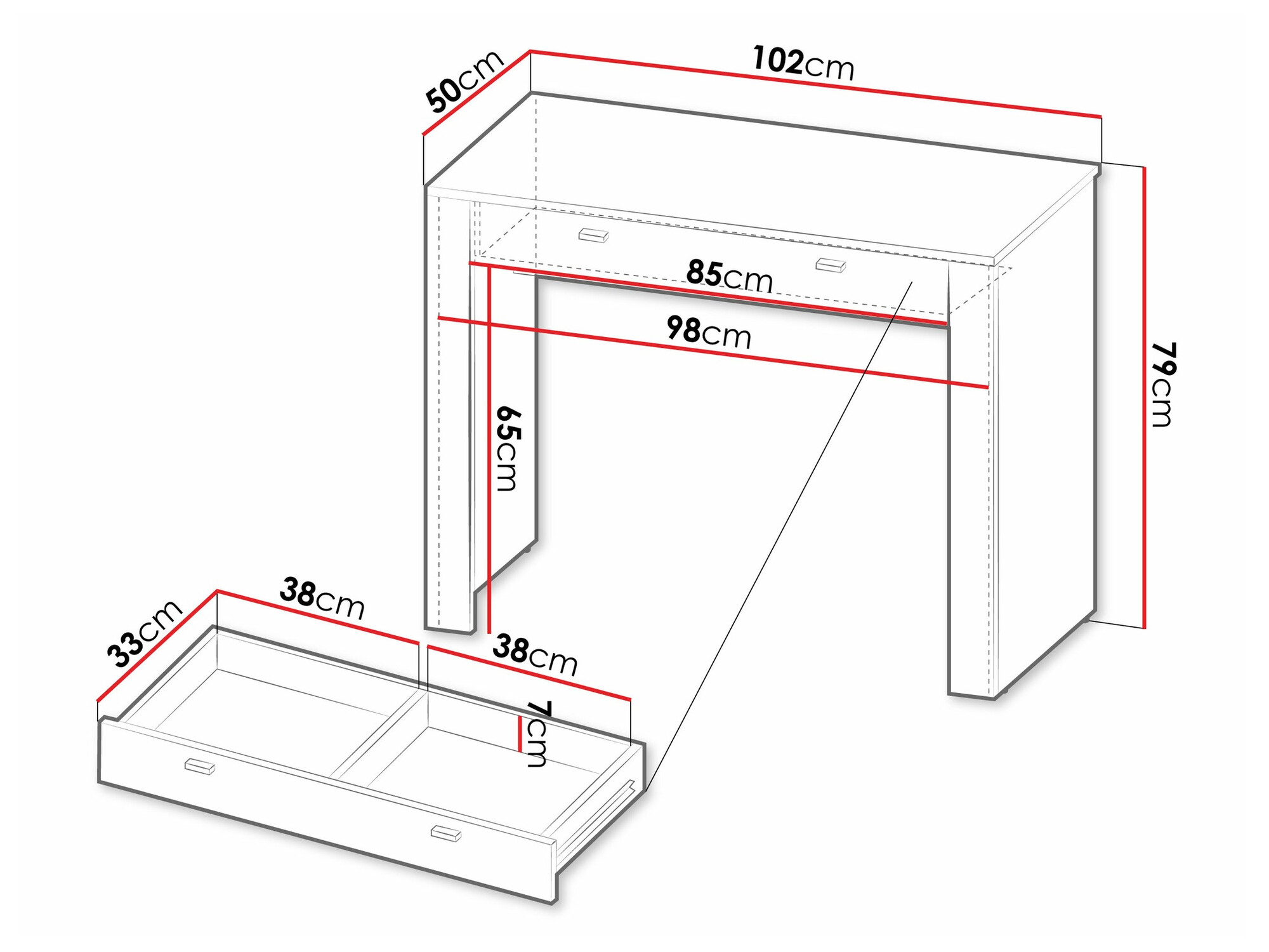 Тоалетка Mormavu 108 (Матов бял)
