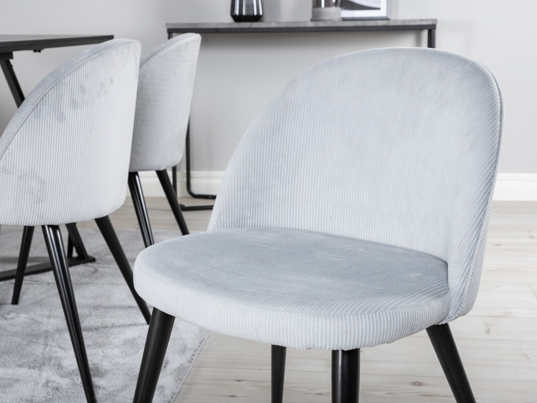 Маса и столове за трапезария Dallas 1962 (Черен + Светло сив)