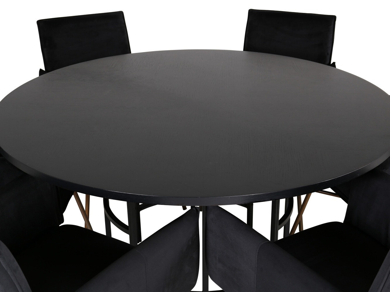 Маса и столове за трапезария Dallas 2391 (Черен + Месинг)