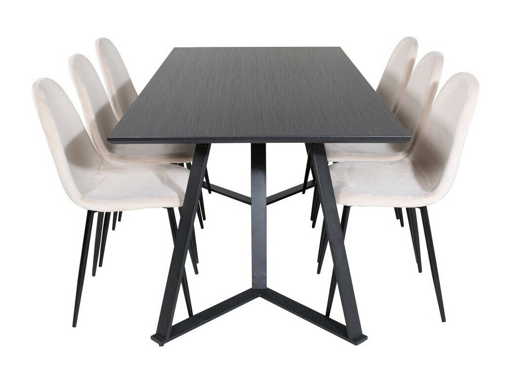Маса и столове за трапезария Dallas 2476 (Бежов + Черен)
