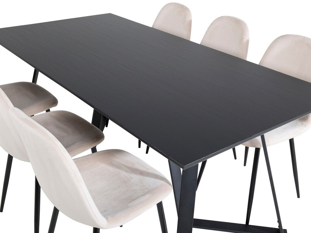 Маса и столове за трапезария Dallas 2476 (Бежов + Черен)