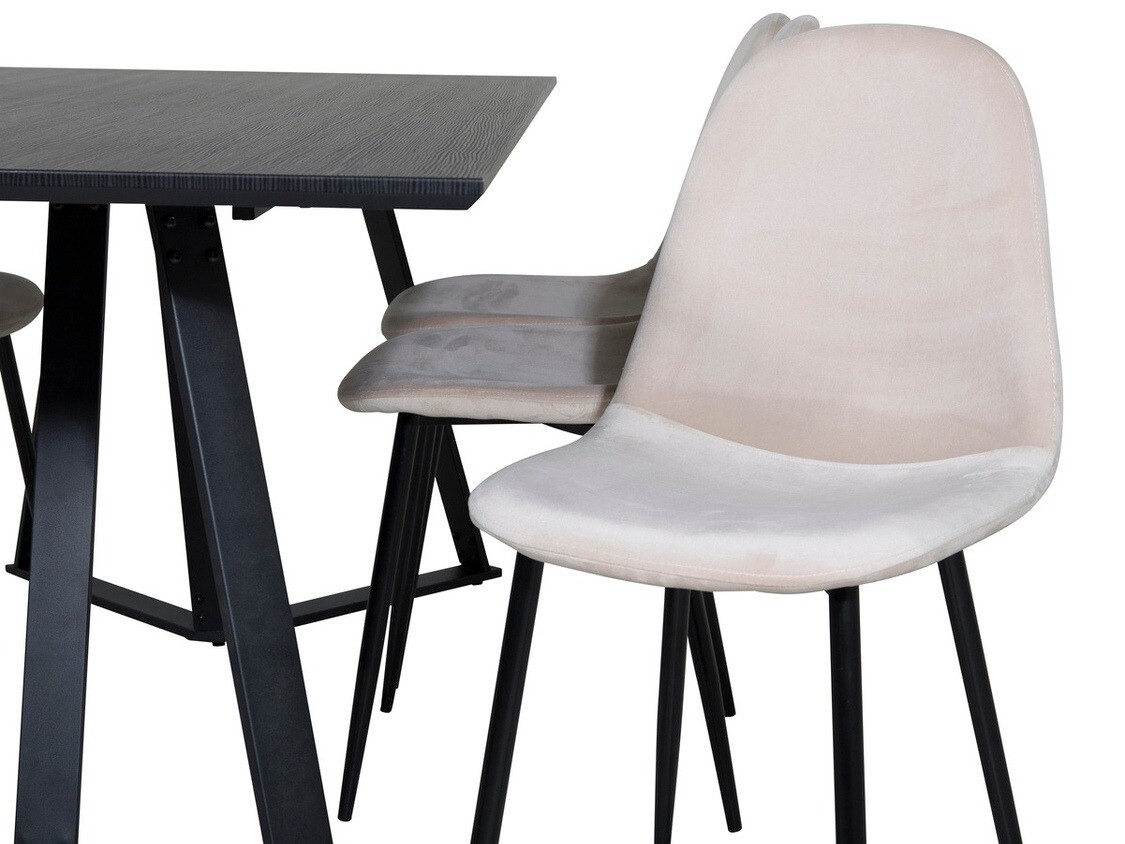 Маса и столове за трапезария Dallas 2476 (Бежов + Черен)