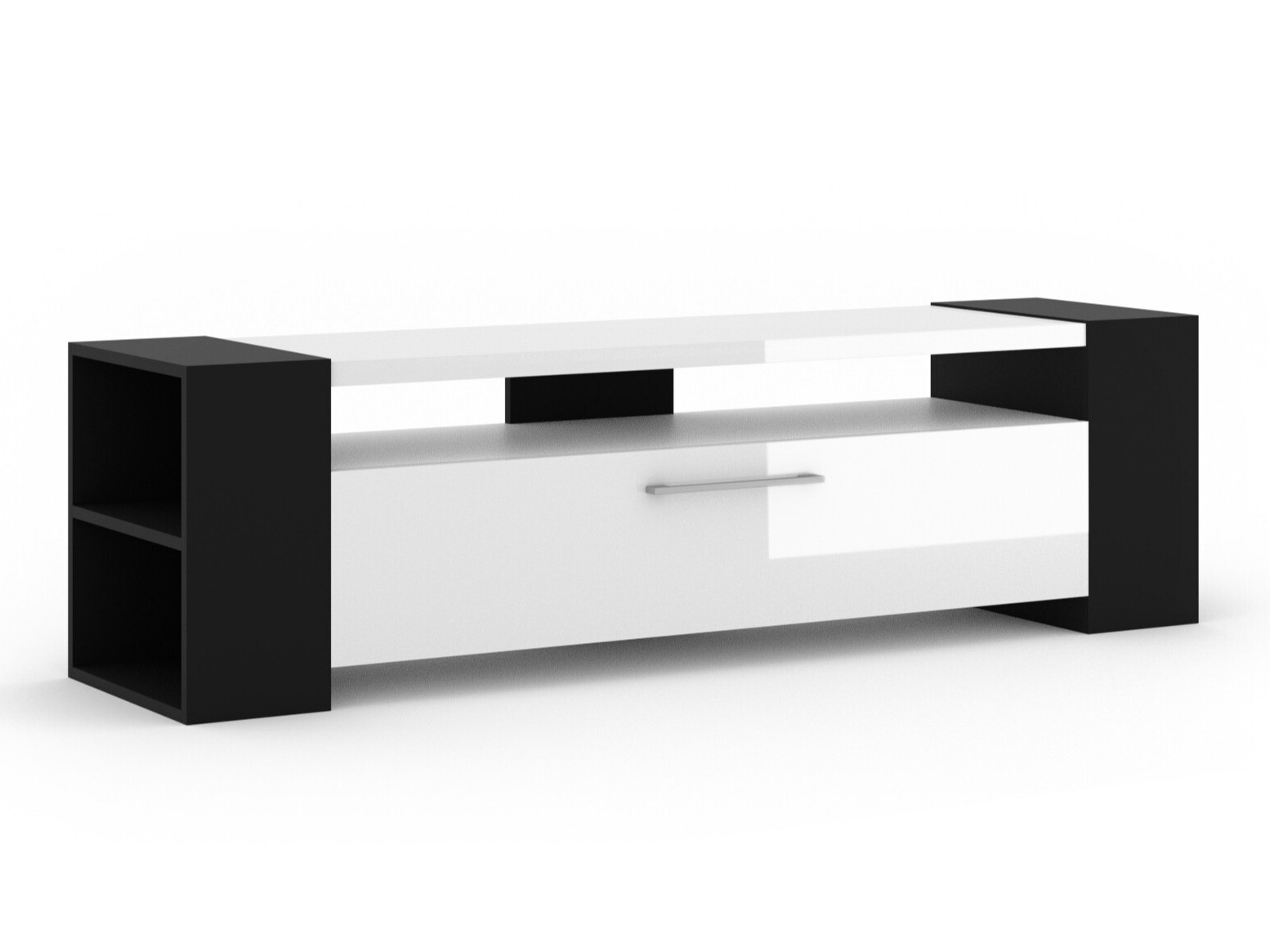 ТВ шкаф Buffalo 150 (Черен + Бял гланц)