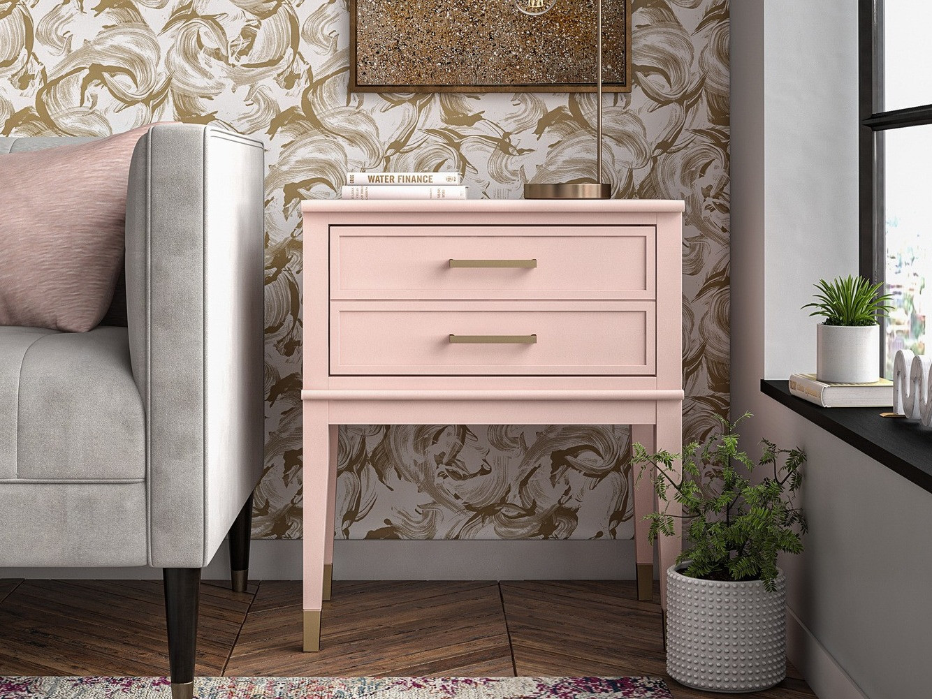 Нощно шкафче CosmoLiving by Cosmopolitan Belromu 104 (Роза)