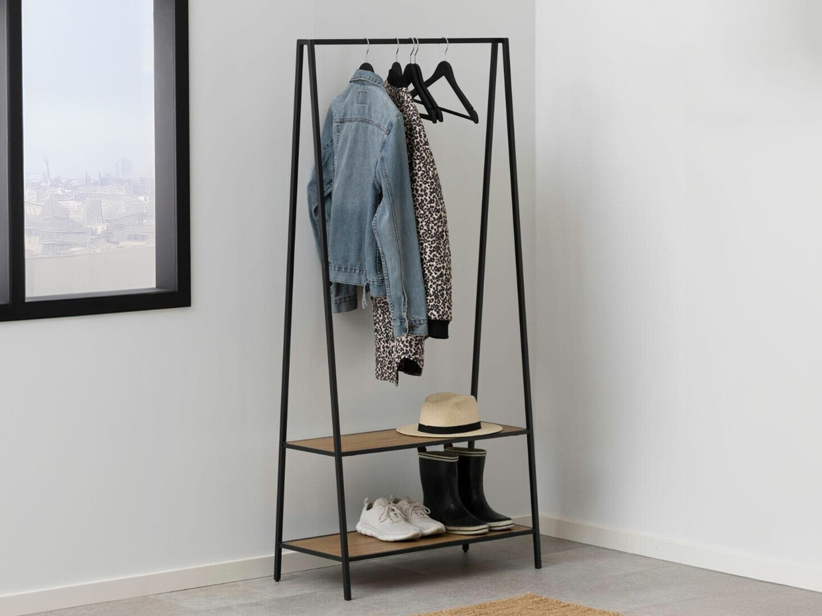 Закачалка Norsica Sevferi 160 (Черен + Див дъб)