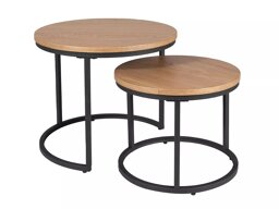 Комплект масички за кафе Detroit 486 (Черен + Дъб)