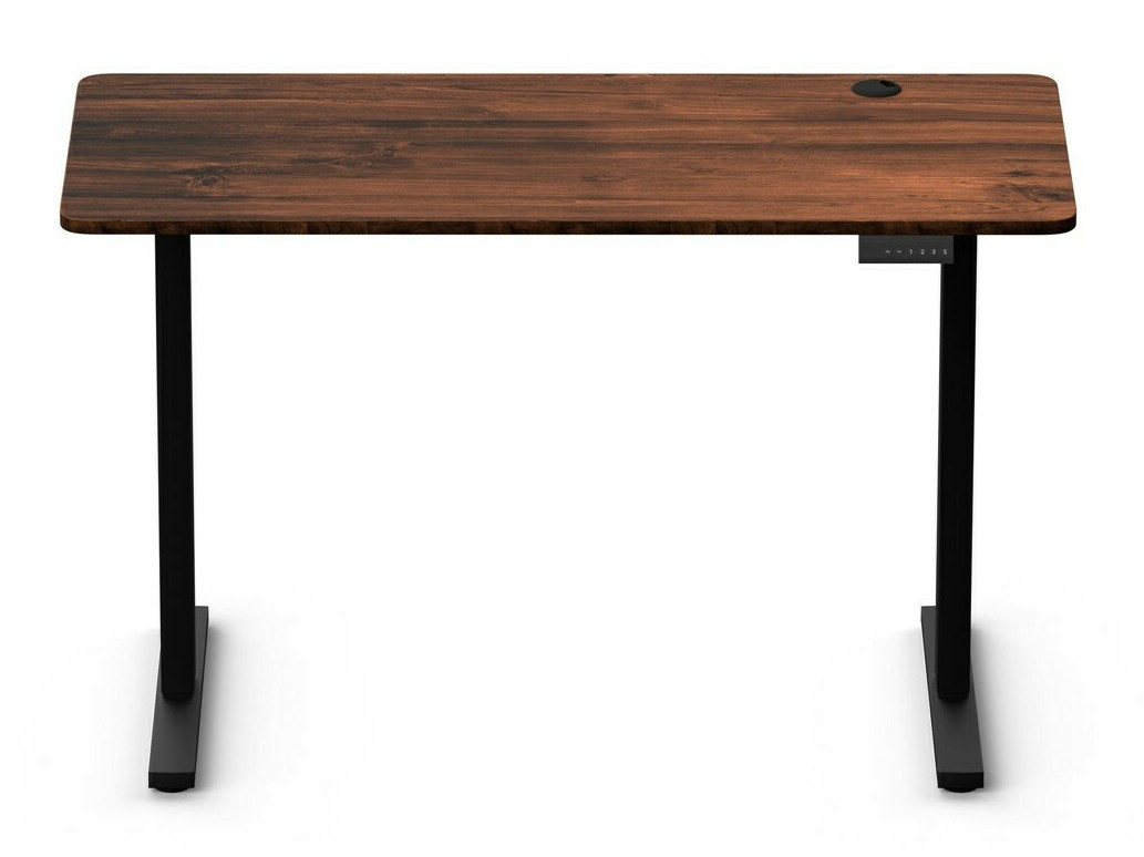 Офис бюро с регулируема височина Lodi 103 (Тъмно дърво + Черен)