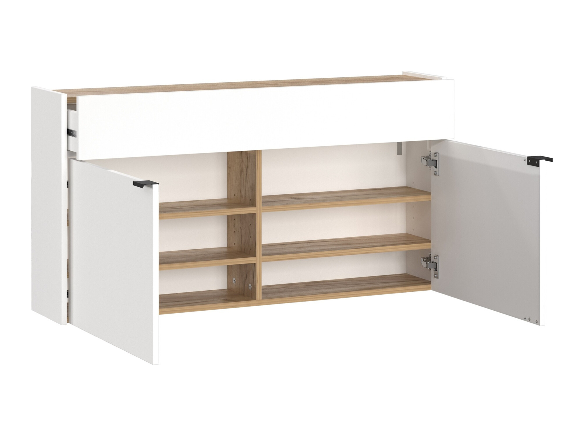 Етажерка за обувки Cirsale 102 (Бял + Navarra дъб)