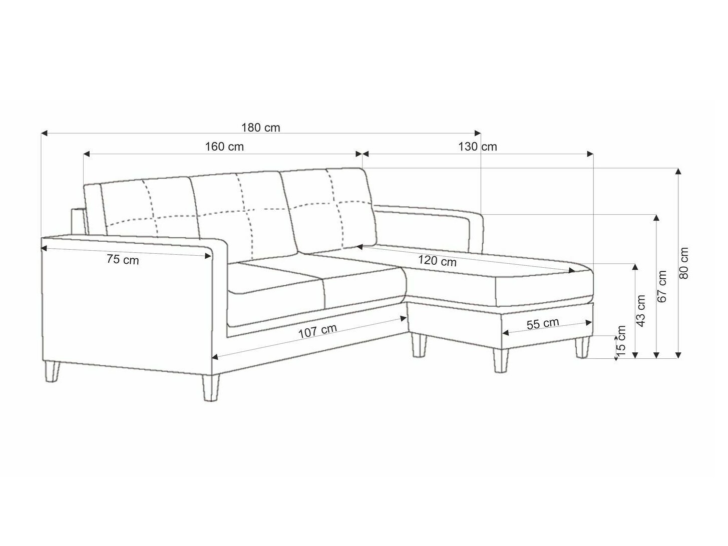 Комплект мека мебел Houston 1825 (Сив)