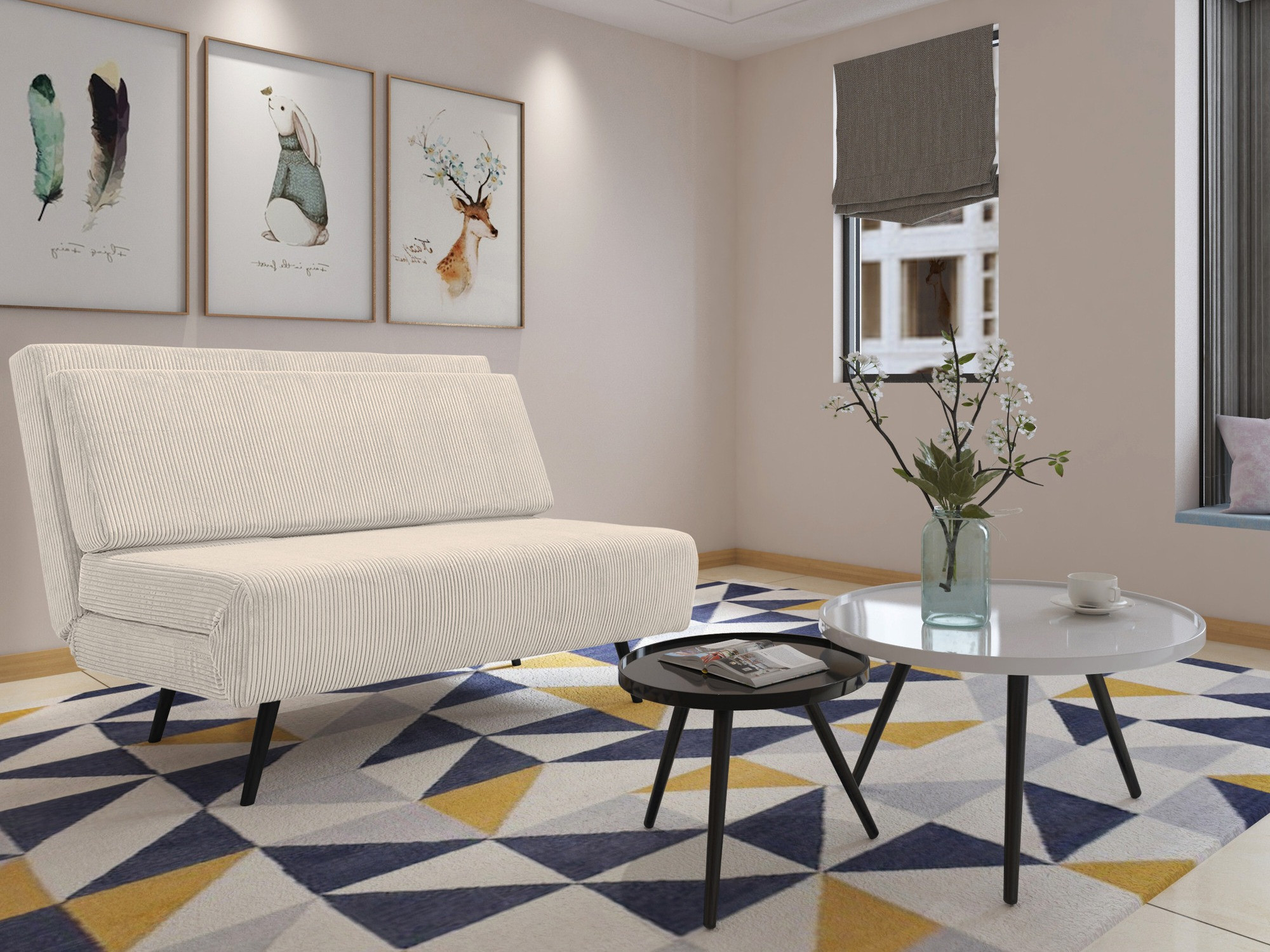 Разтегателен диван Denton 1354 (Сметана)