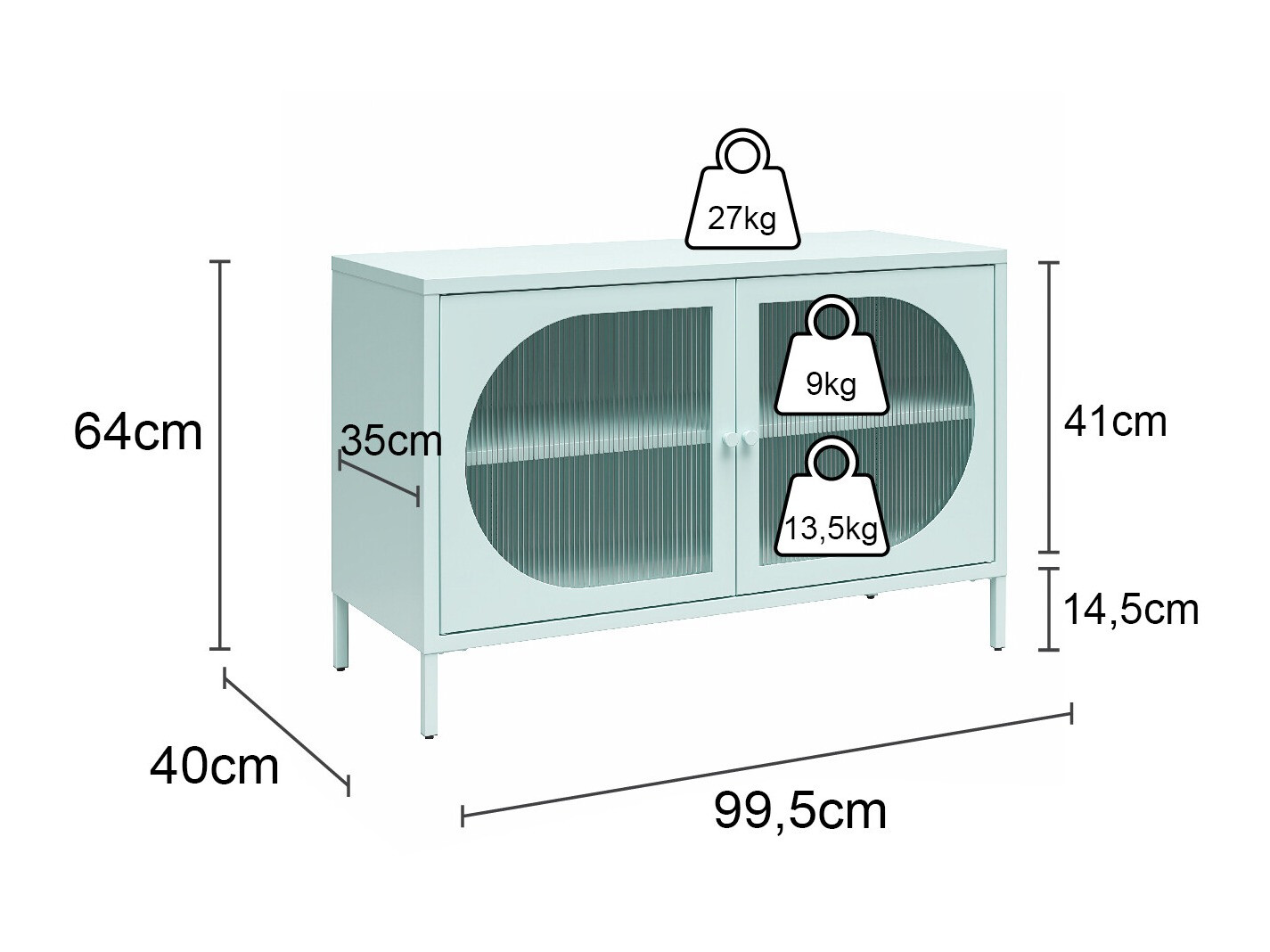 Шкаф Tulsa 652 (Светлосиньо)