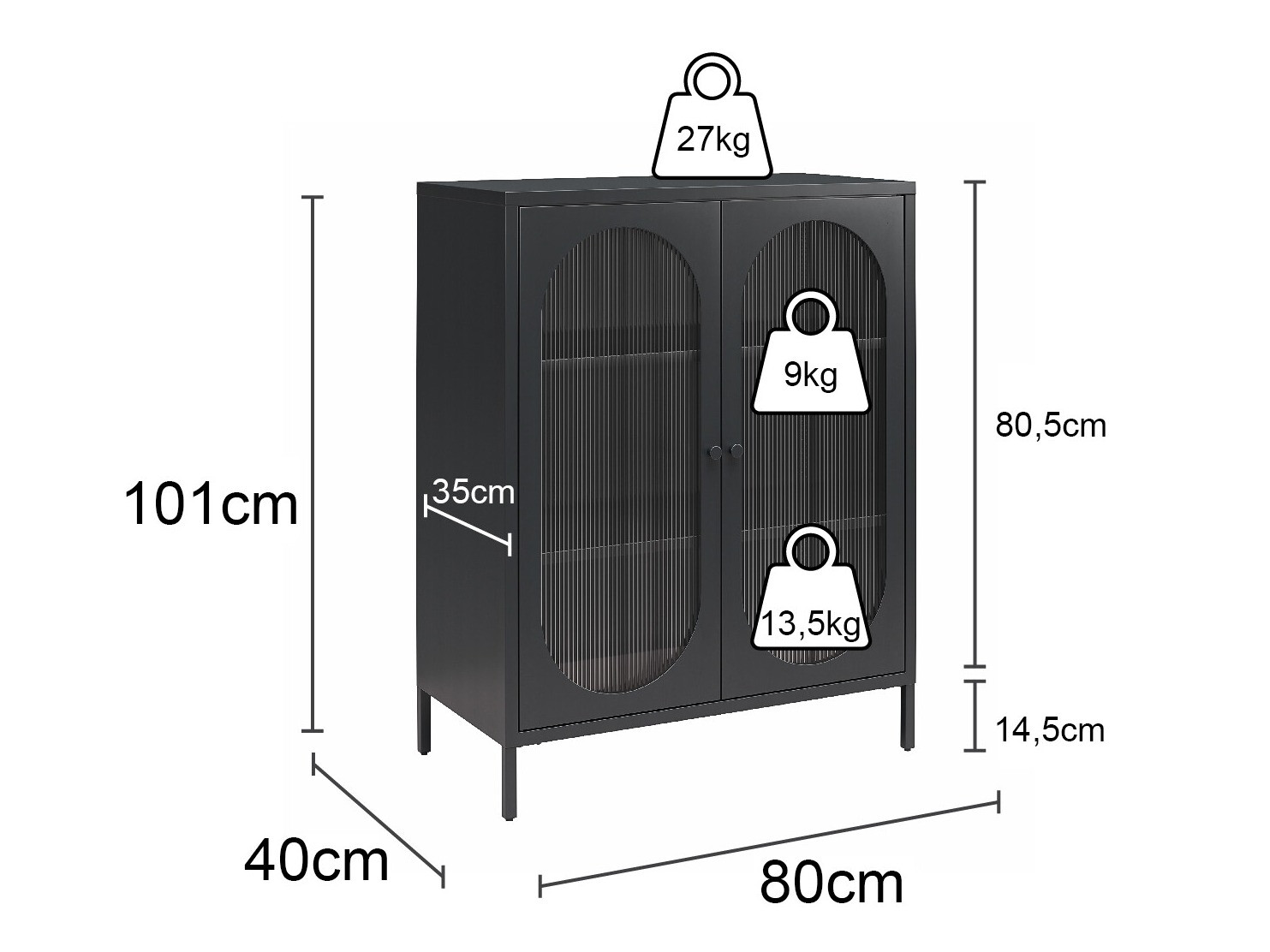 Шкаф Tulsa 653 (Черен)