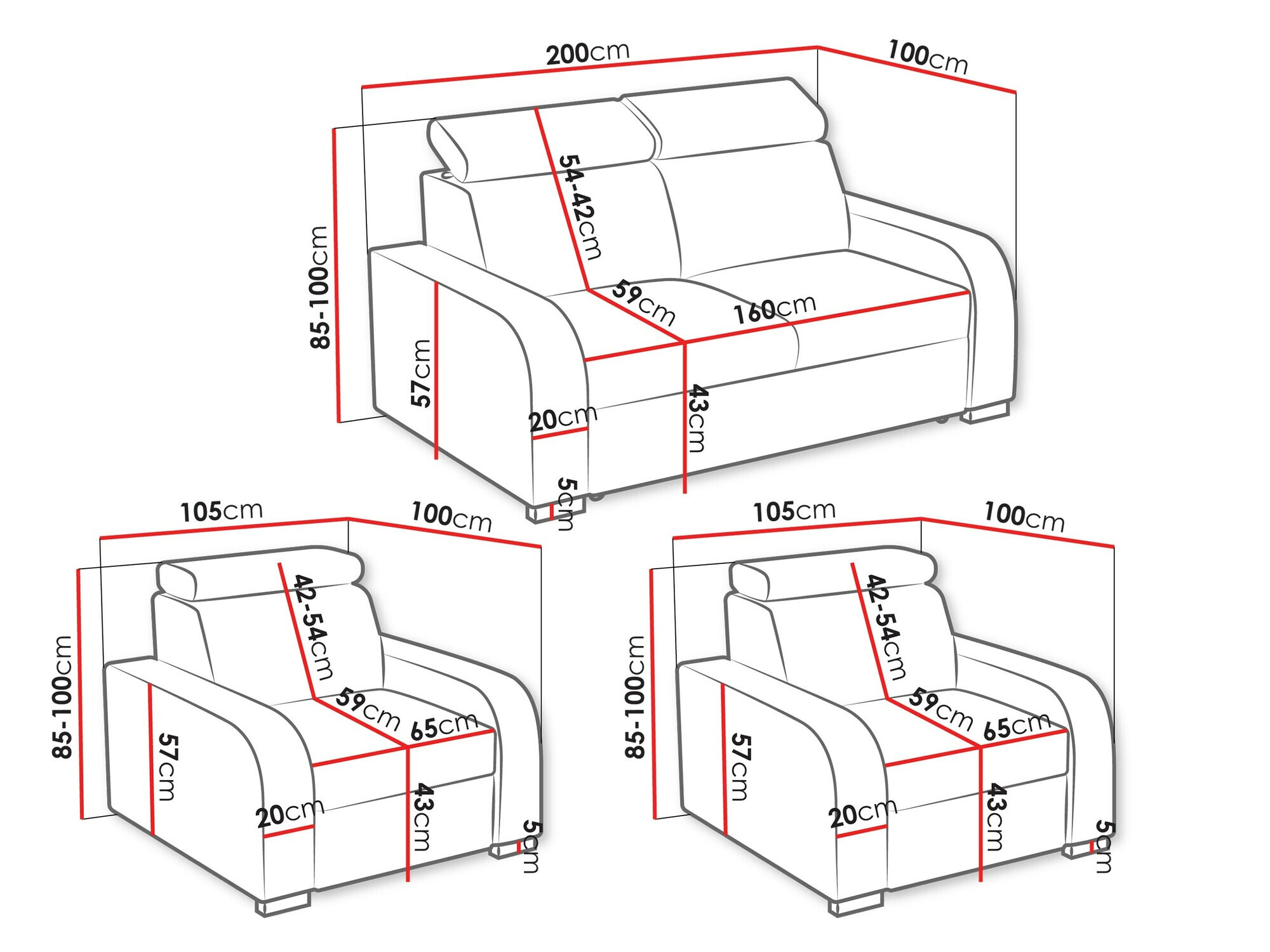 Комплект мека мебел Ovos (Crown 17)