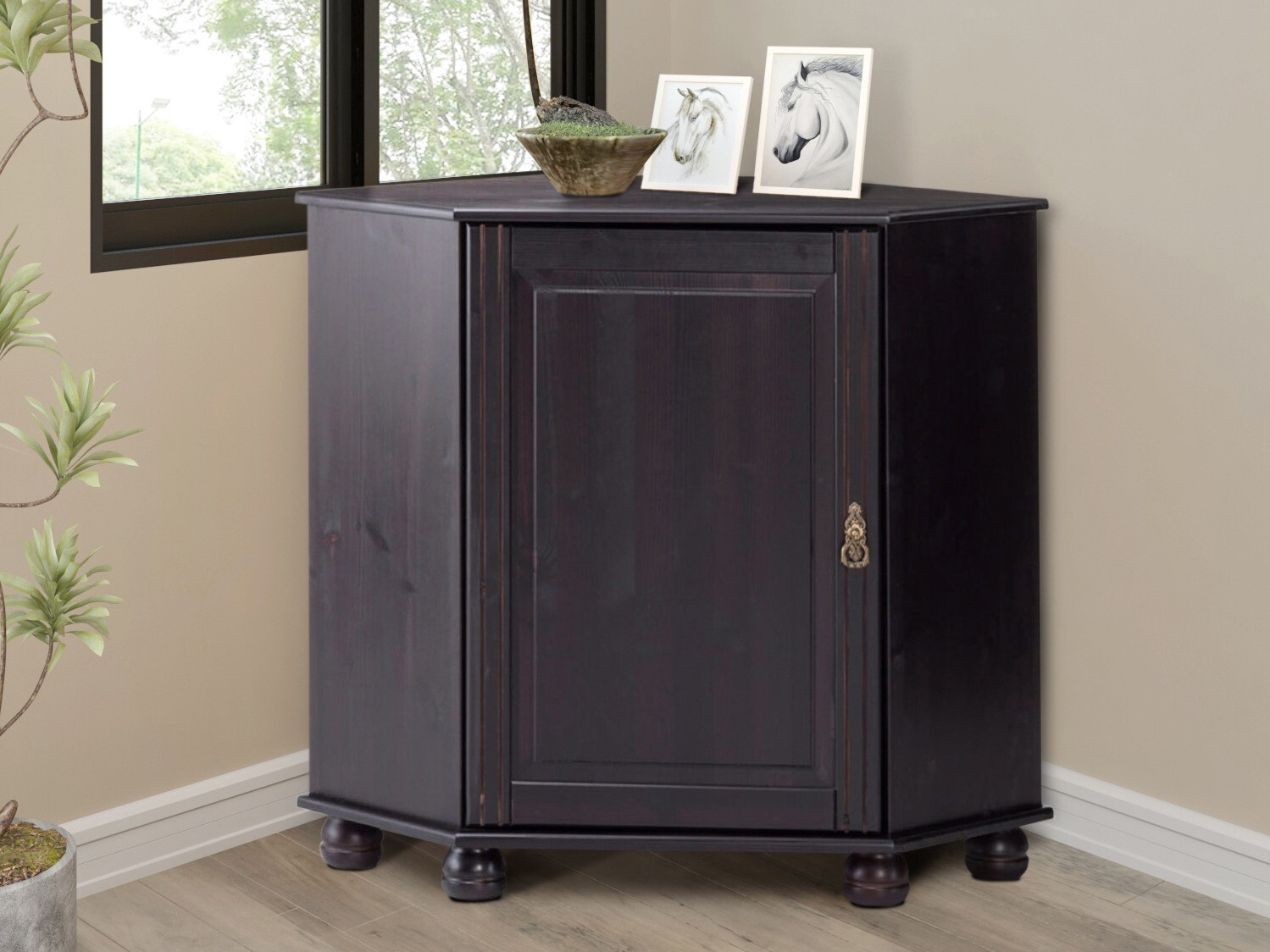 Ъглов шкаф Nolcore 105 (Тъмнокафяв)