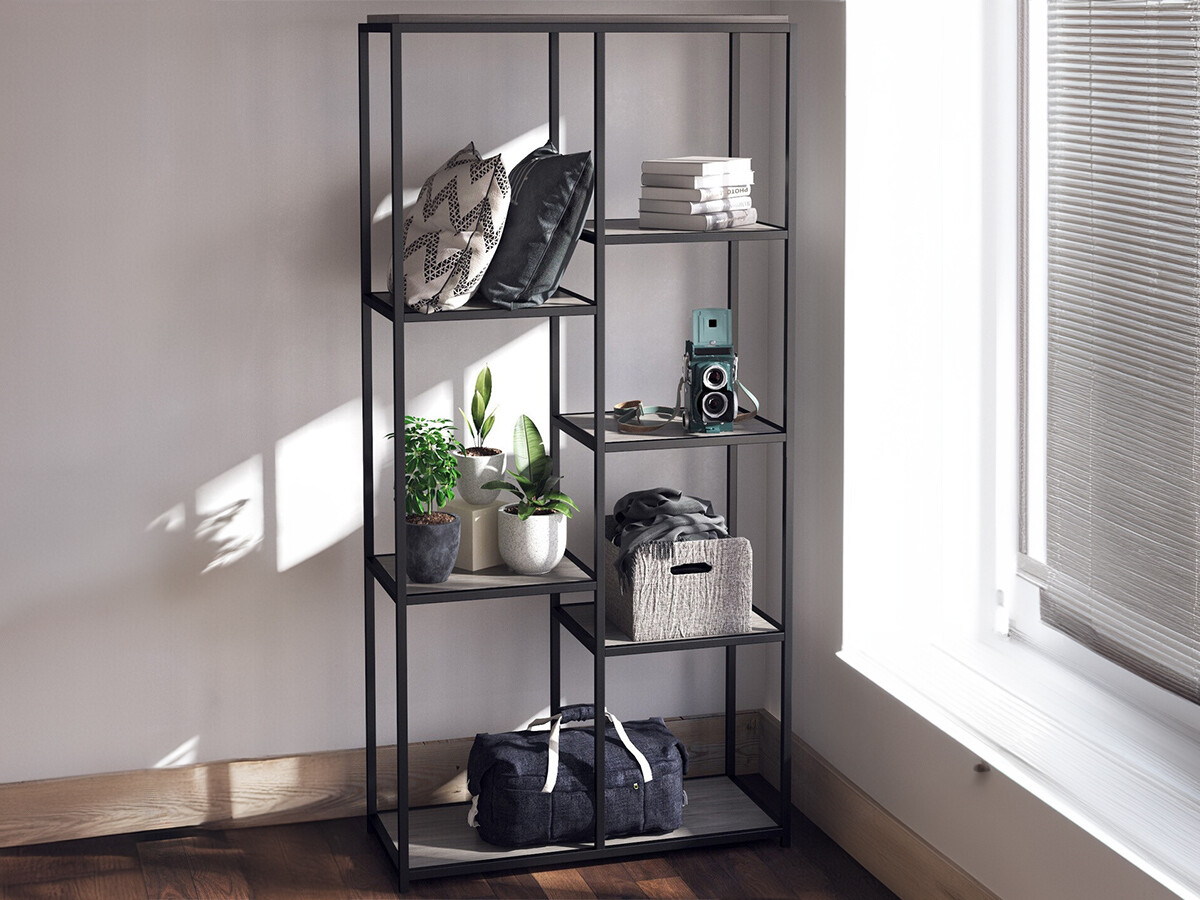 Етажерка Tulsa 558 (Сив дъб + Черен)