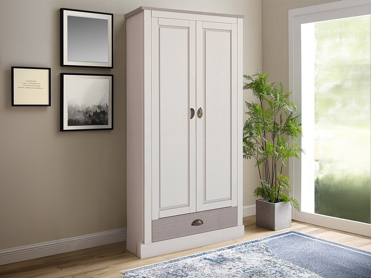 Гардероб Etviri 109 (Бял + Сив)