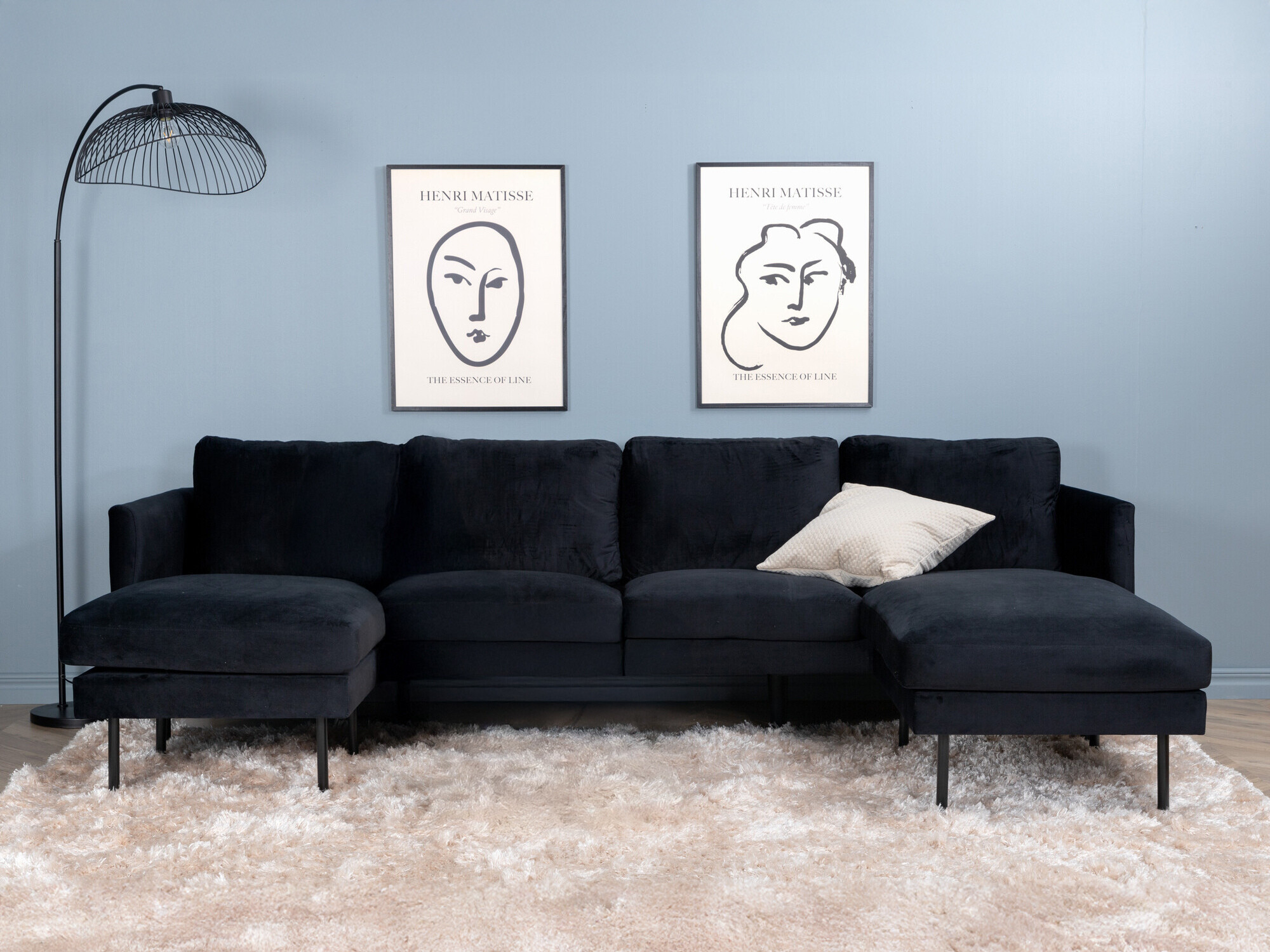 Ъглов диван Fercame 102 (Черен)