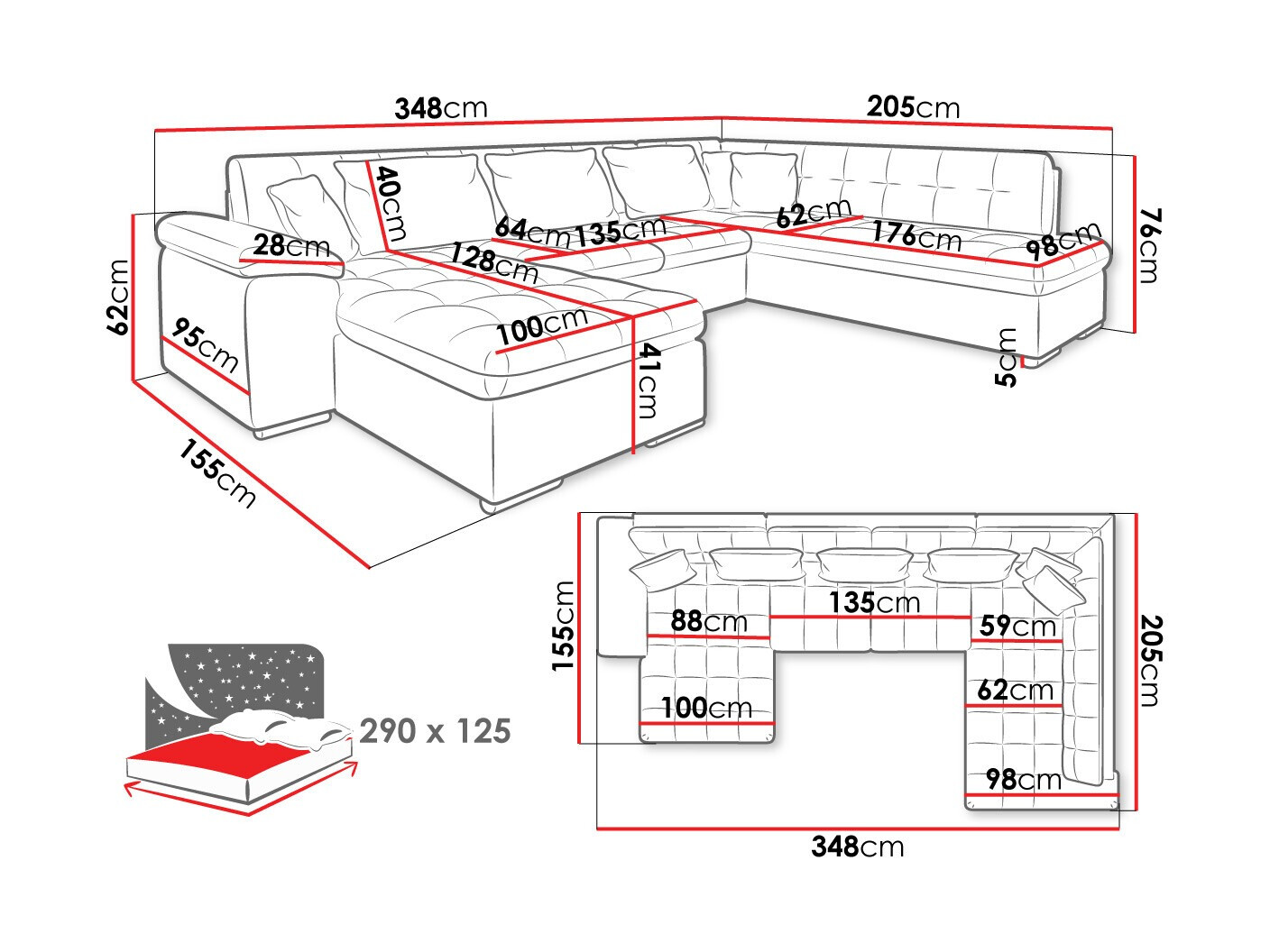 Ъглов диван Comfivo 114 (Десен)