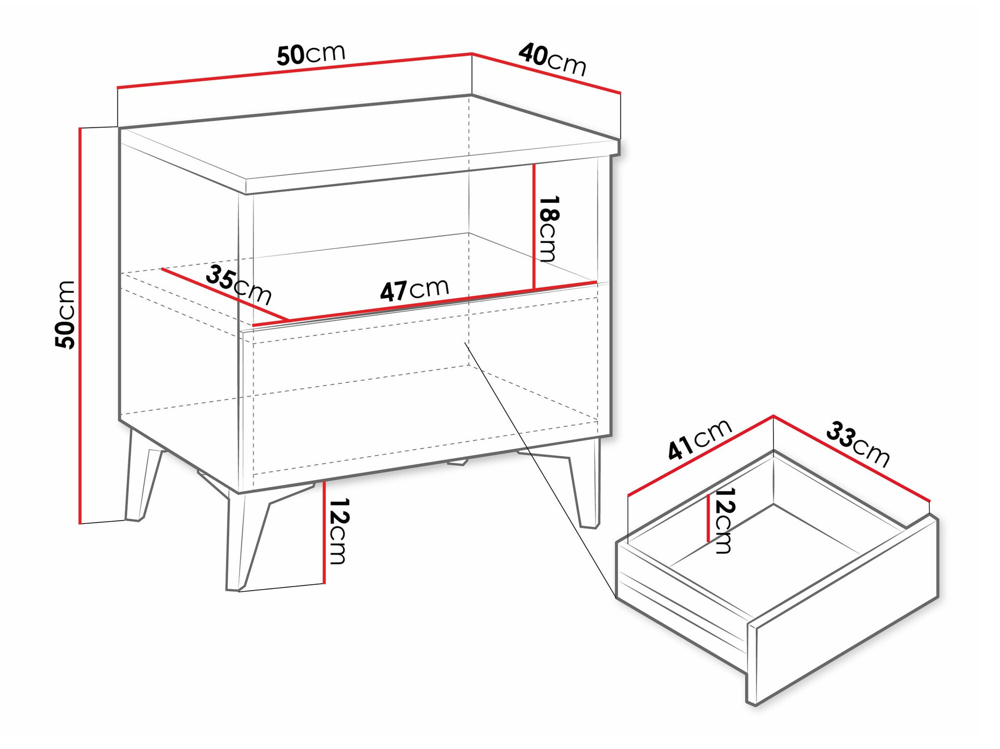 Нощно шкафче Comfivo 493 (Бял + Бял гланц)